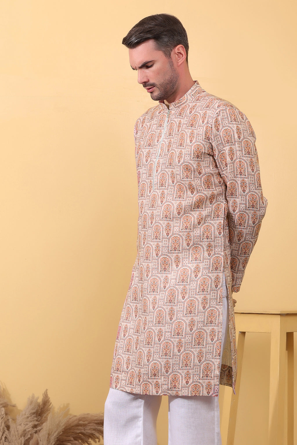 Buy Men's Ethnic Kurta Online - Riwaayat Khadi Linen Kurta Khadidhaga