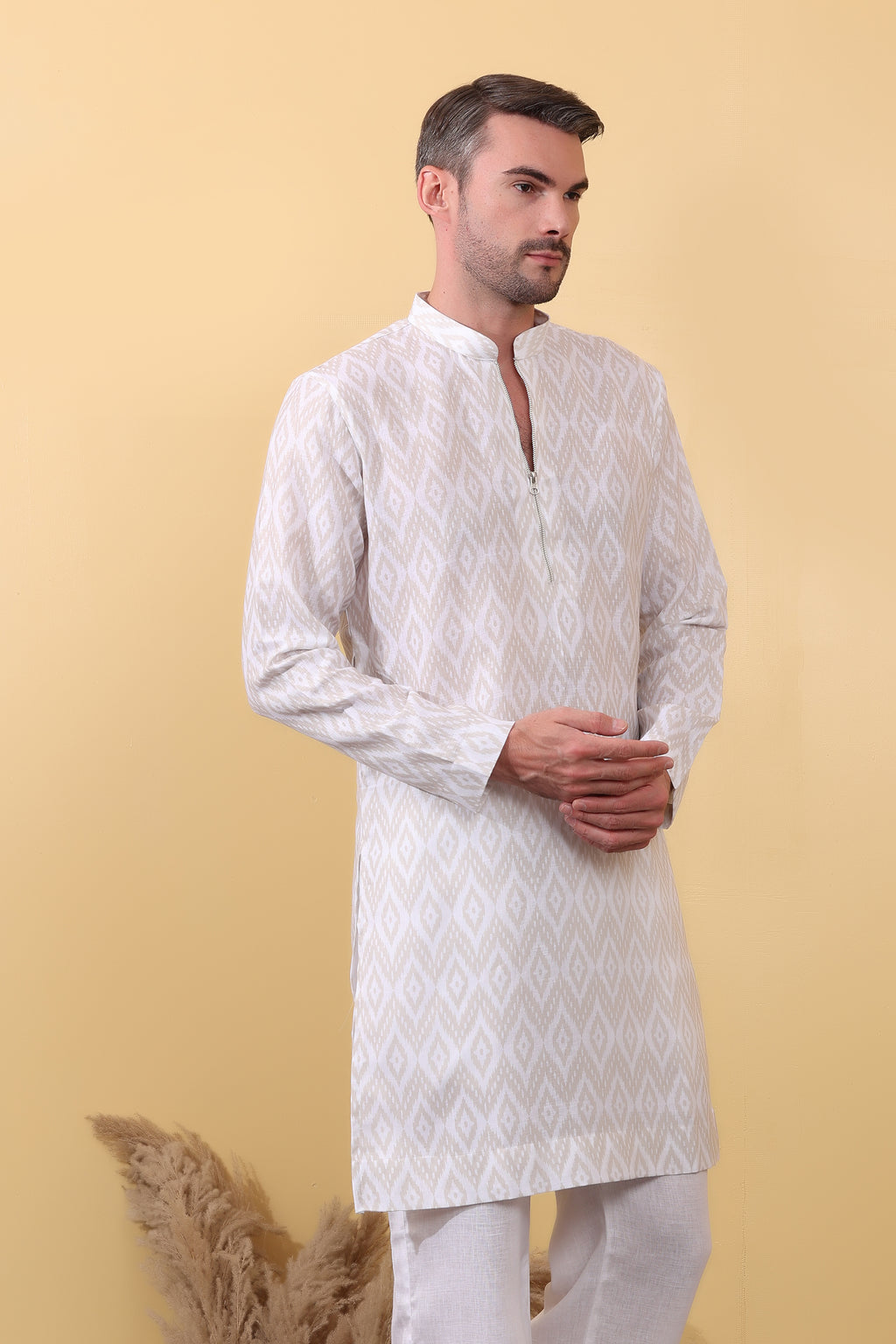 Aariz - Ivory Kurta for Men | Khadi Linen | Kurtaloom