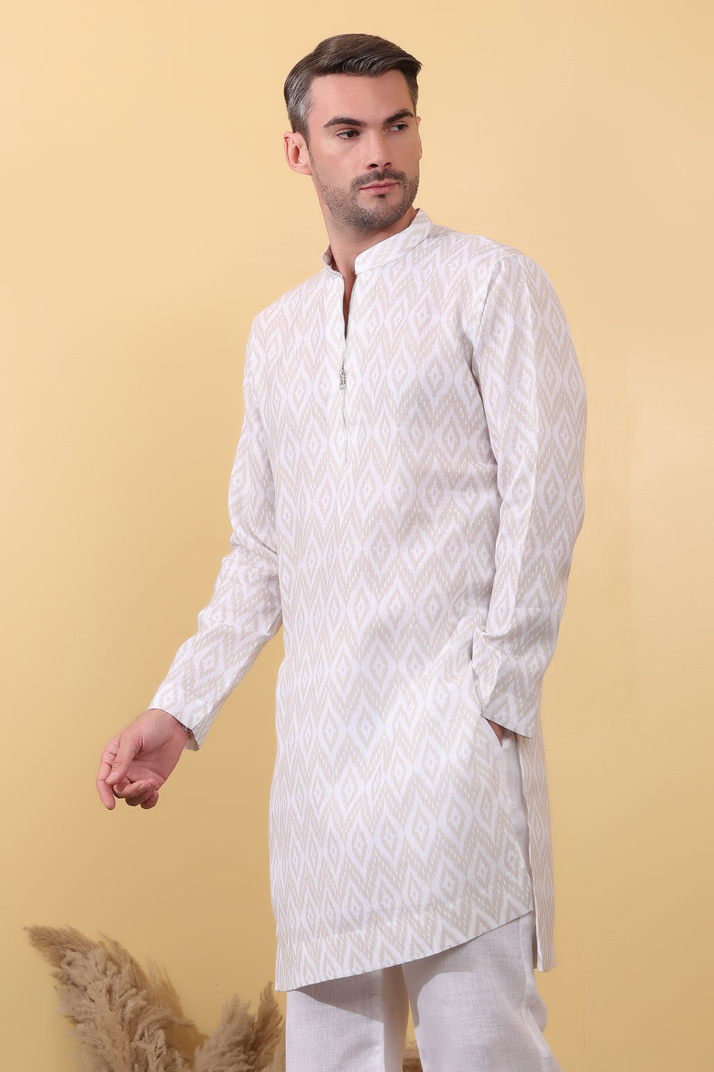 Aariz - Ivory Kurta for Men | Khadi Linen | Kurtaloom