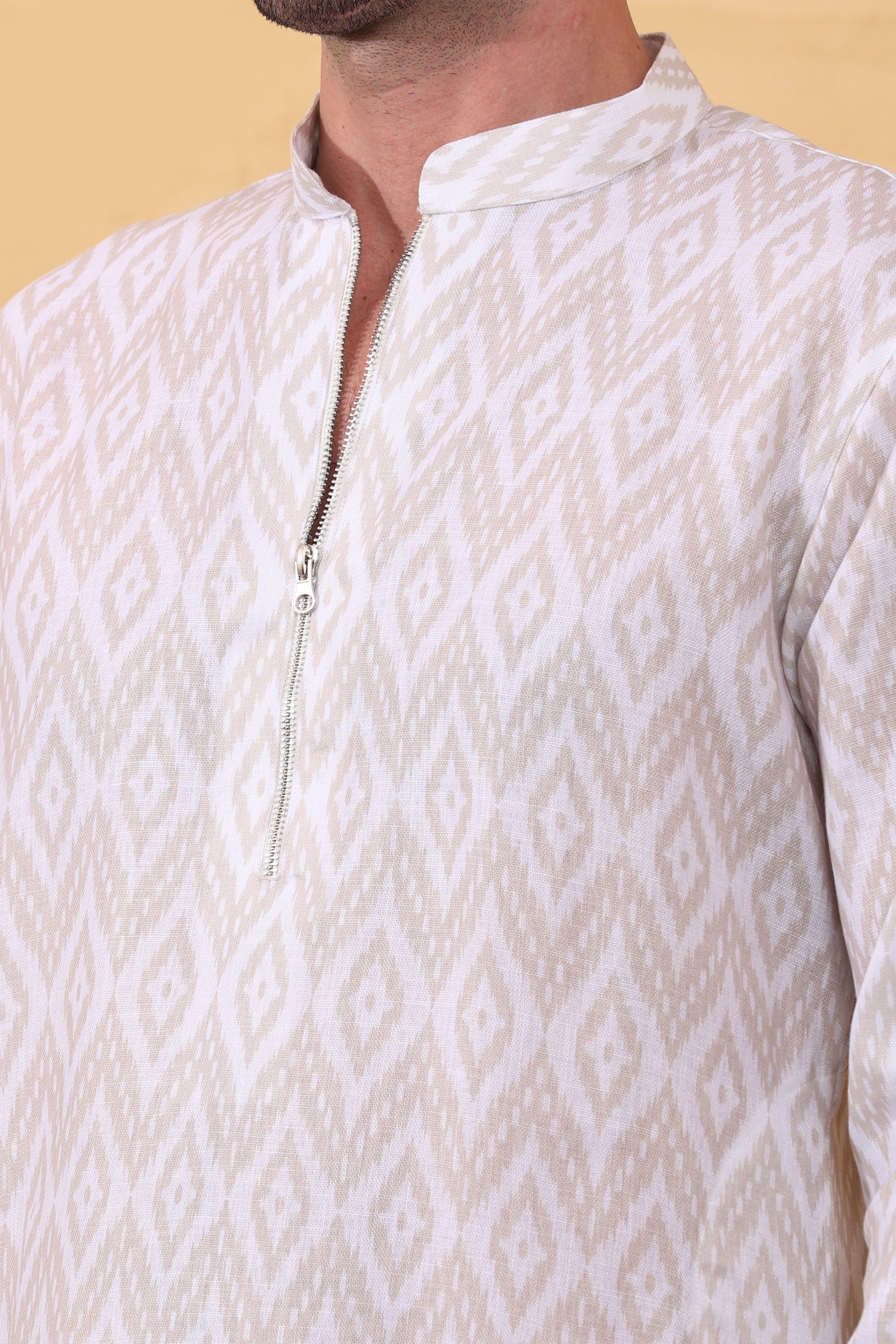 Aariz - Ivory Kurta for Men | Khadi Linen | Kurtaloom