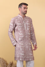 Zafari - Printed Khadi-Linen Kurta for Men | Kurtaloom