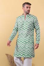 Hara Mijaaz - Ikat Print Kurta For Men | Khadi Linen | Buy Ethnic Kurta Online India | Kurtaloom