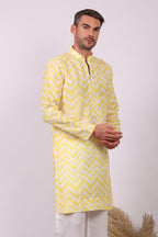 Aarav — Ikat Print Kurta For Men | Khadi Linen | Buy Ethnic Kurta Online India | Kurtaloom