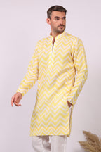Aarav — Ikat Print Kurta For Men | Khadi Linen | Buy Ethnic Kurta Online India | Kurtaloom