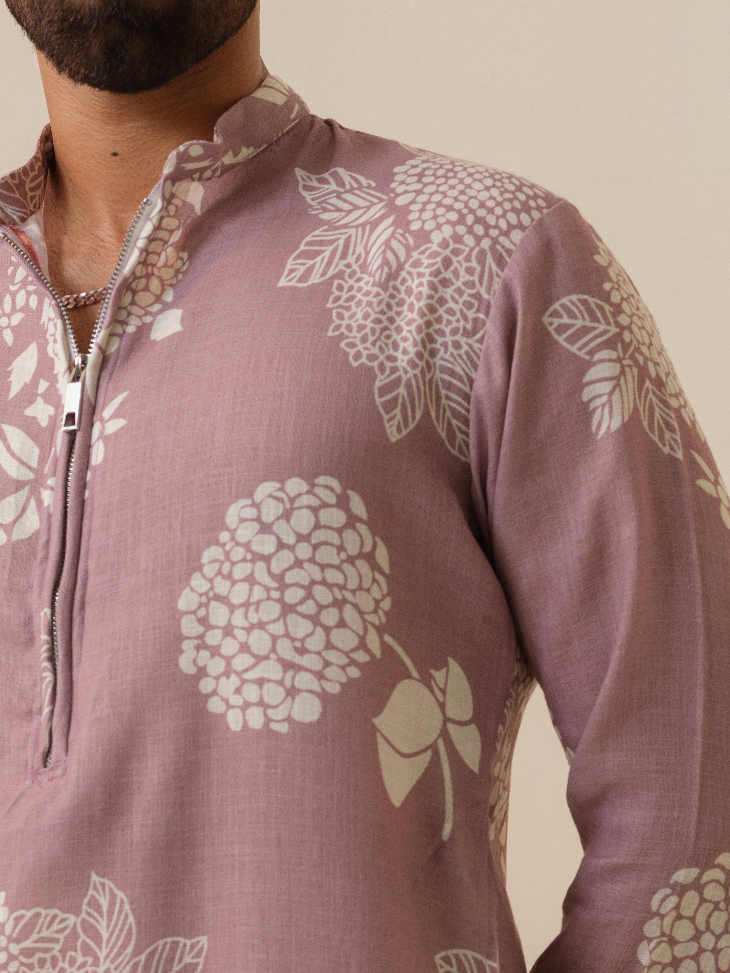 Desi Munda Blue Khadi Linen Kurta - Back View | Men's Ethnic Wear
