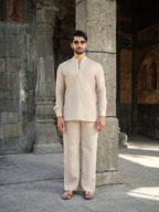 Men's Cotton-Linen Co-ord Set – Tattva Earth (Beige) | Kurtaloom
