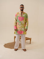 Men's Multicolor Festive Kurta - Satrangi Swag Floral Kurta | Kurtaloom