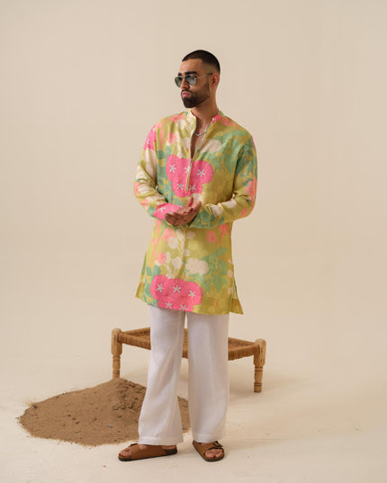 Men's Multicolor Festive Kurta - Satrangi Swag Floral Kurta | Khadidhaga