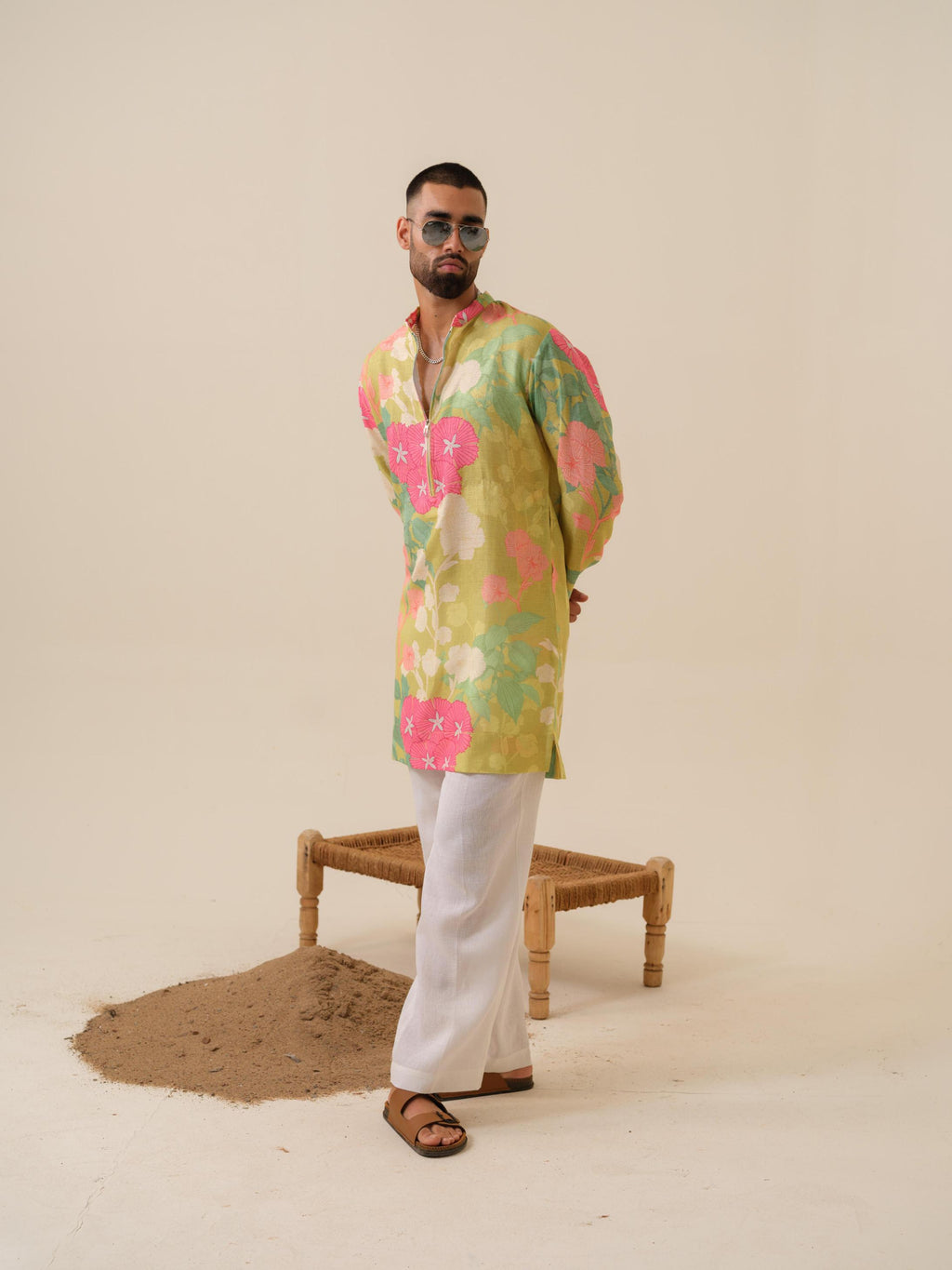 Men's Multicolor Festive Kurta - Satrangi Swag Floral Kurta | Kurtaloom