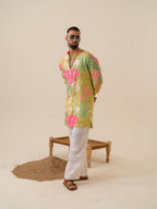 Men's Multicolor Festive Kurta - Satrangi Swag Floral Kurta | Kurtaloom