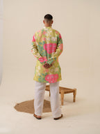Men's Multicolor Festive Kurta - Satrangi Swag Floral Kurta | Kurtaloom