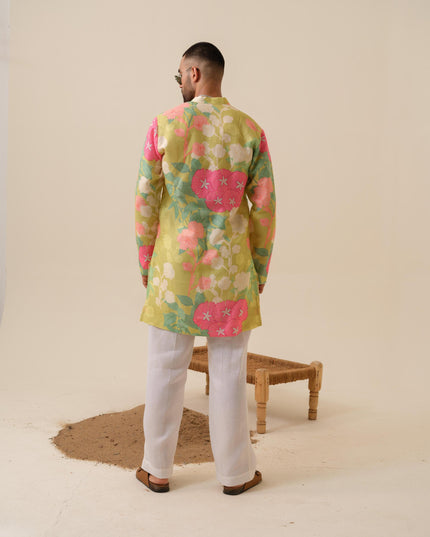 Men's Multicolor Festive Kurta - Satrangi Swag Floral Kurta | Khadidhaga