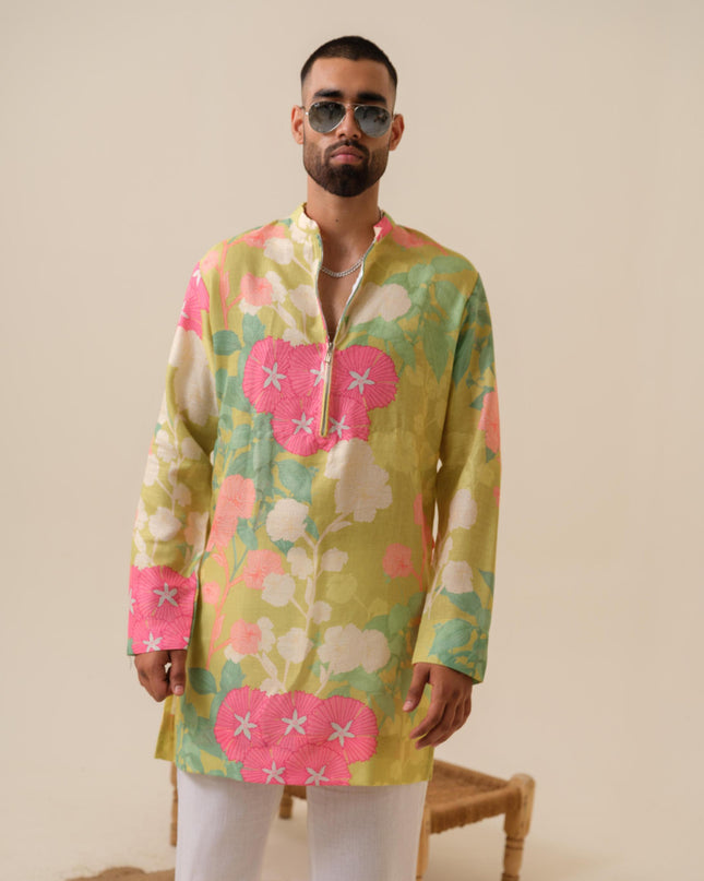 Men's Multicolor Festive Kurta - Satrangi Swag Floral Kurta | Khadidhaga