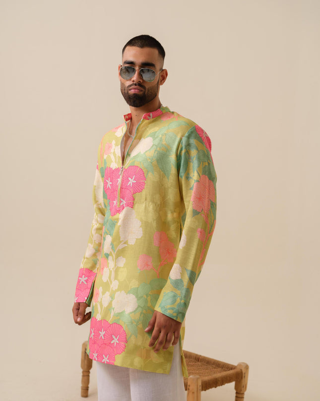 Men's Multicolor Festive Kurta - Satrangi Swag Floral Kurta | Khadidhaga
