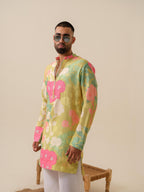 Men's Multicolor Festive Kurta - Satrangi Swag Floral Kurta | Kurtaloom