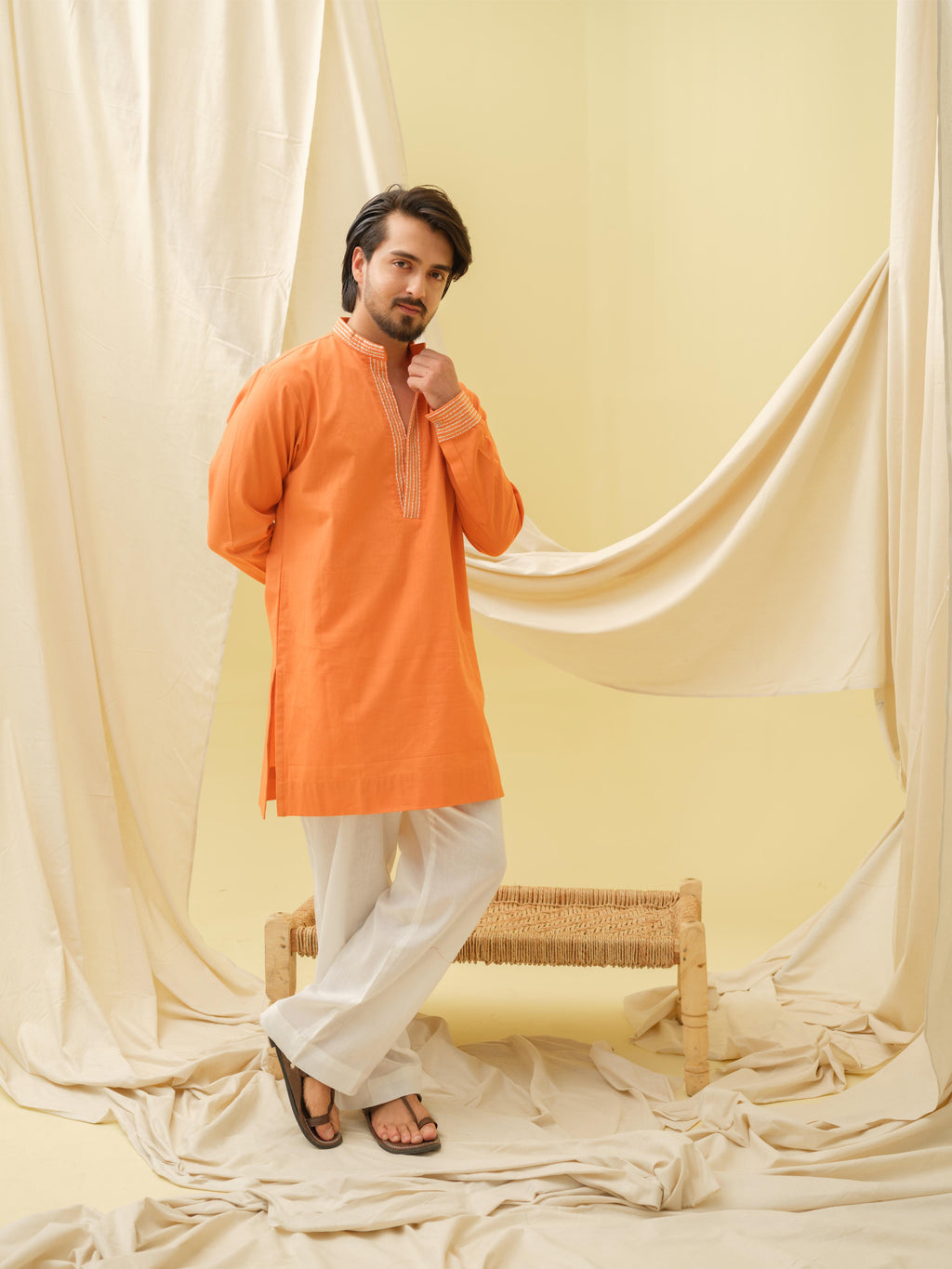 Urban Nawab Kurta (Orange)