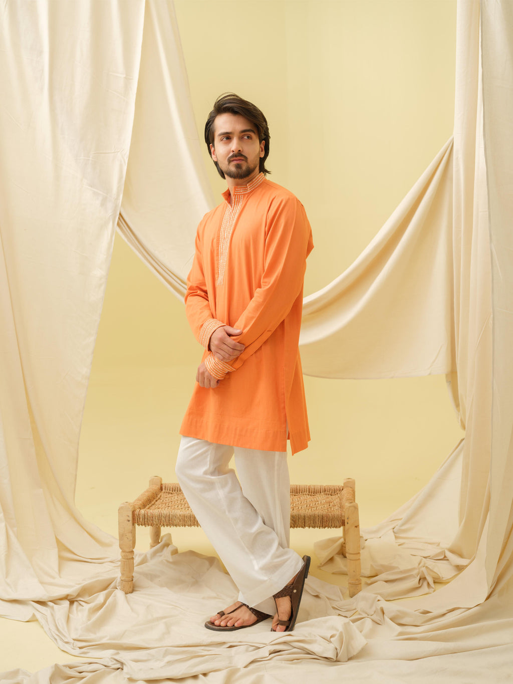 Urban Nawab Kurta (Orange)