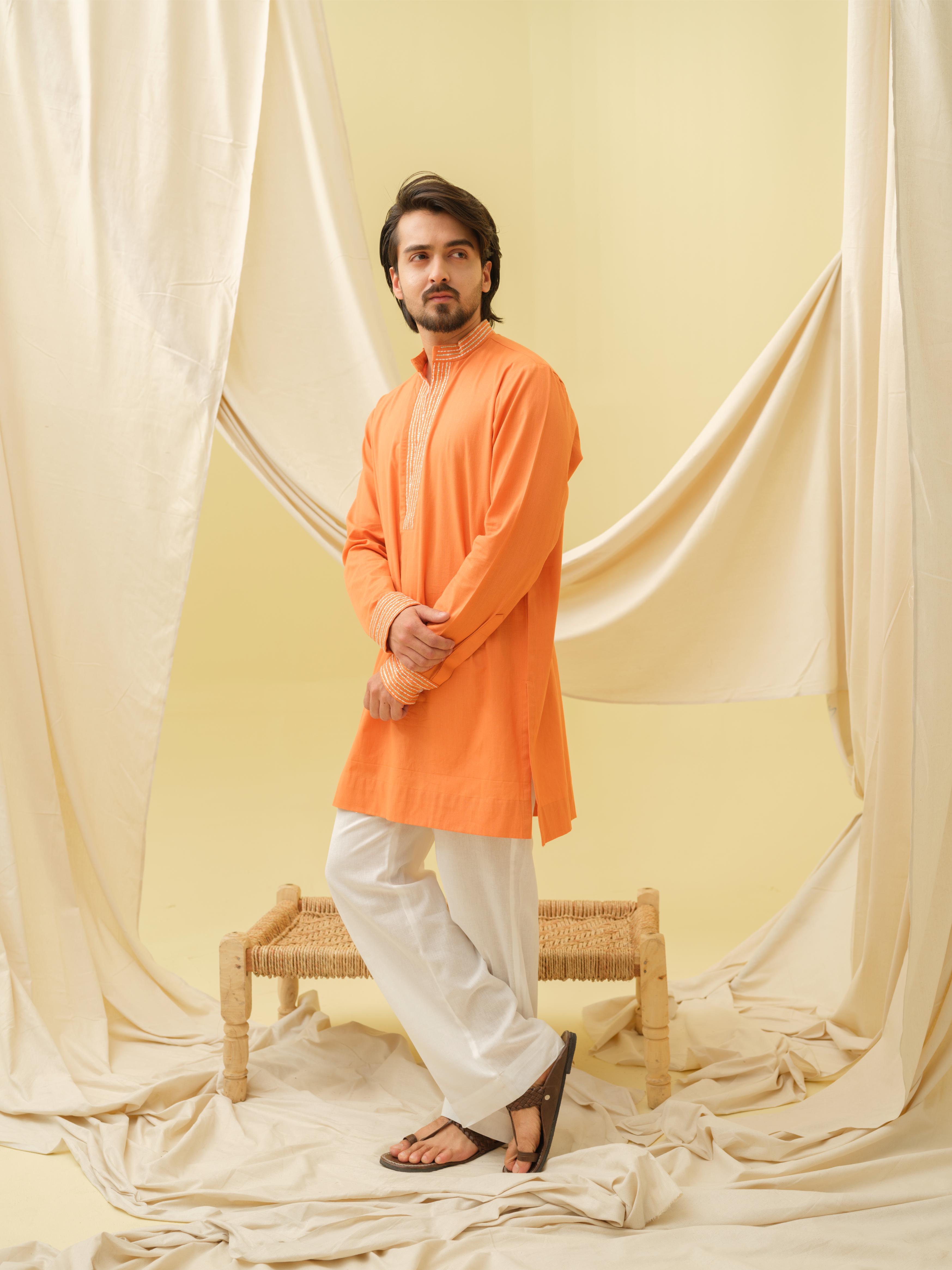 Urban Nawab Kurta (Orange)