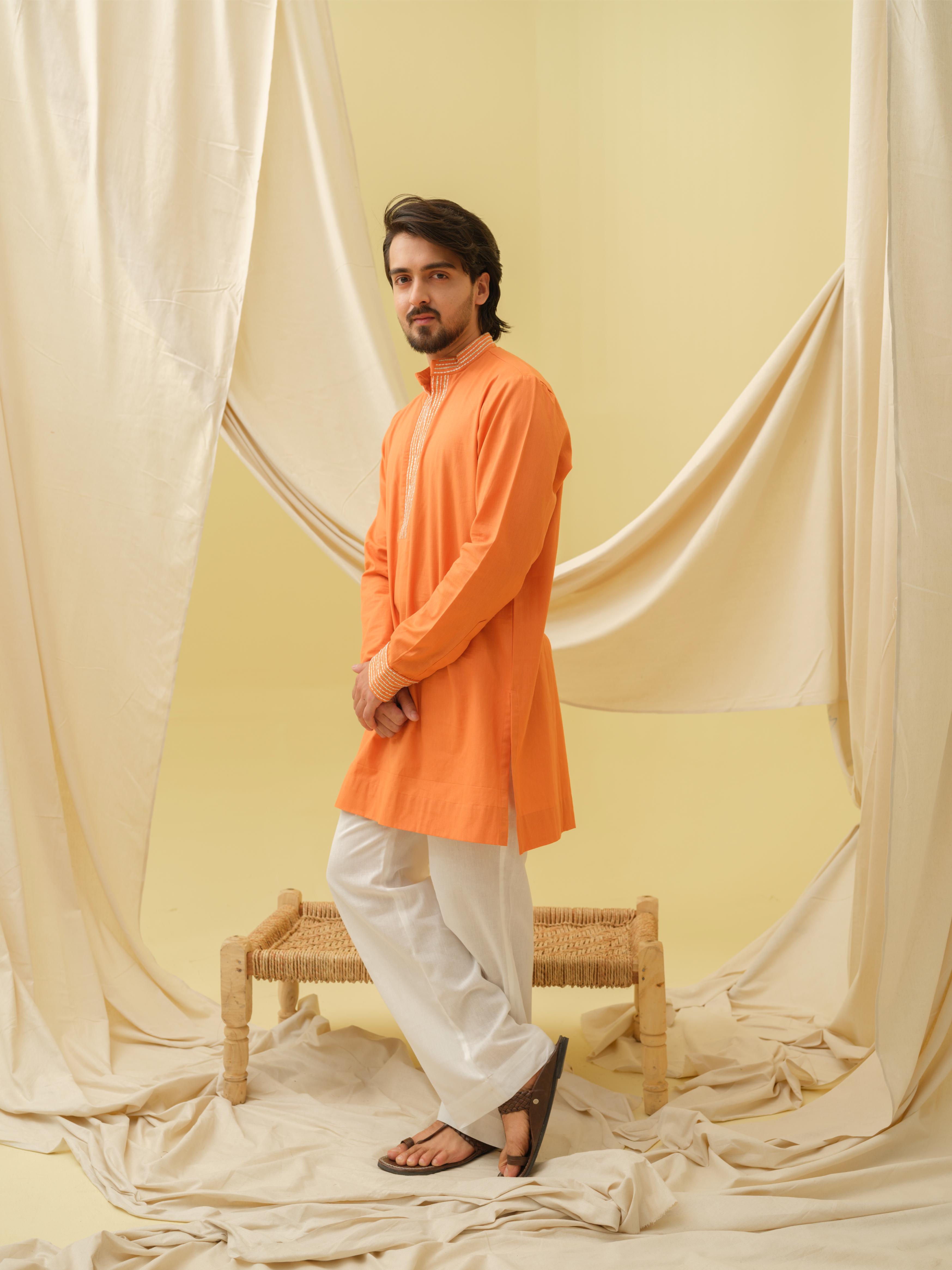 Urban Nawab Kurta (Orange)