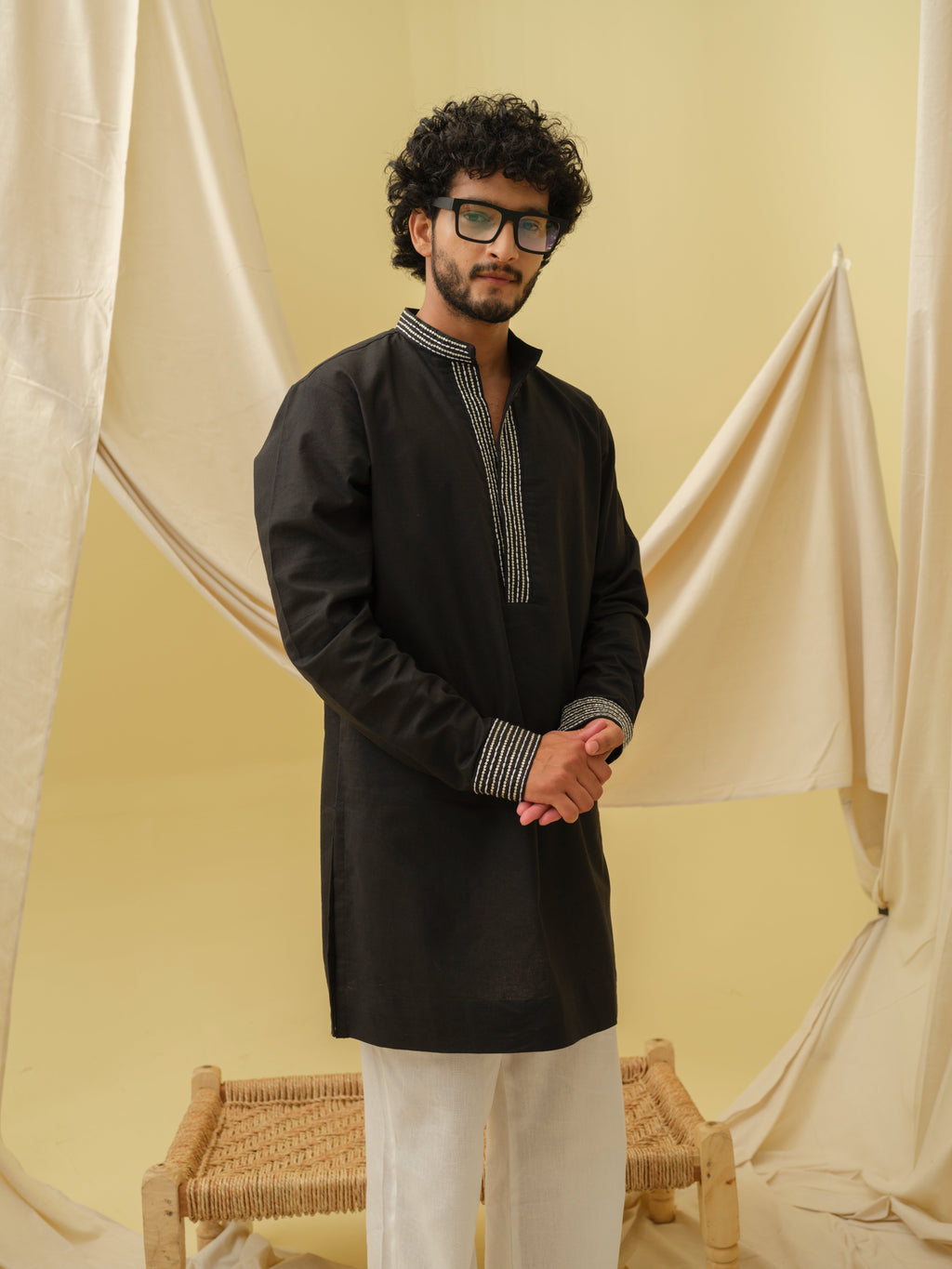 Urban Nawab Kurta (Black)