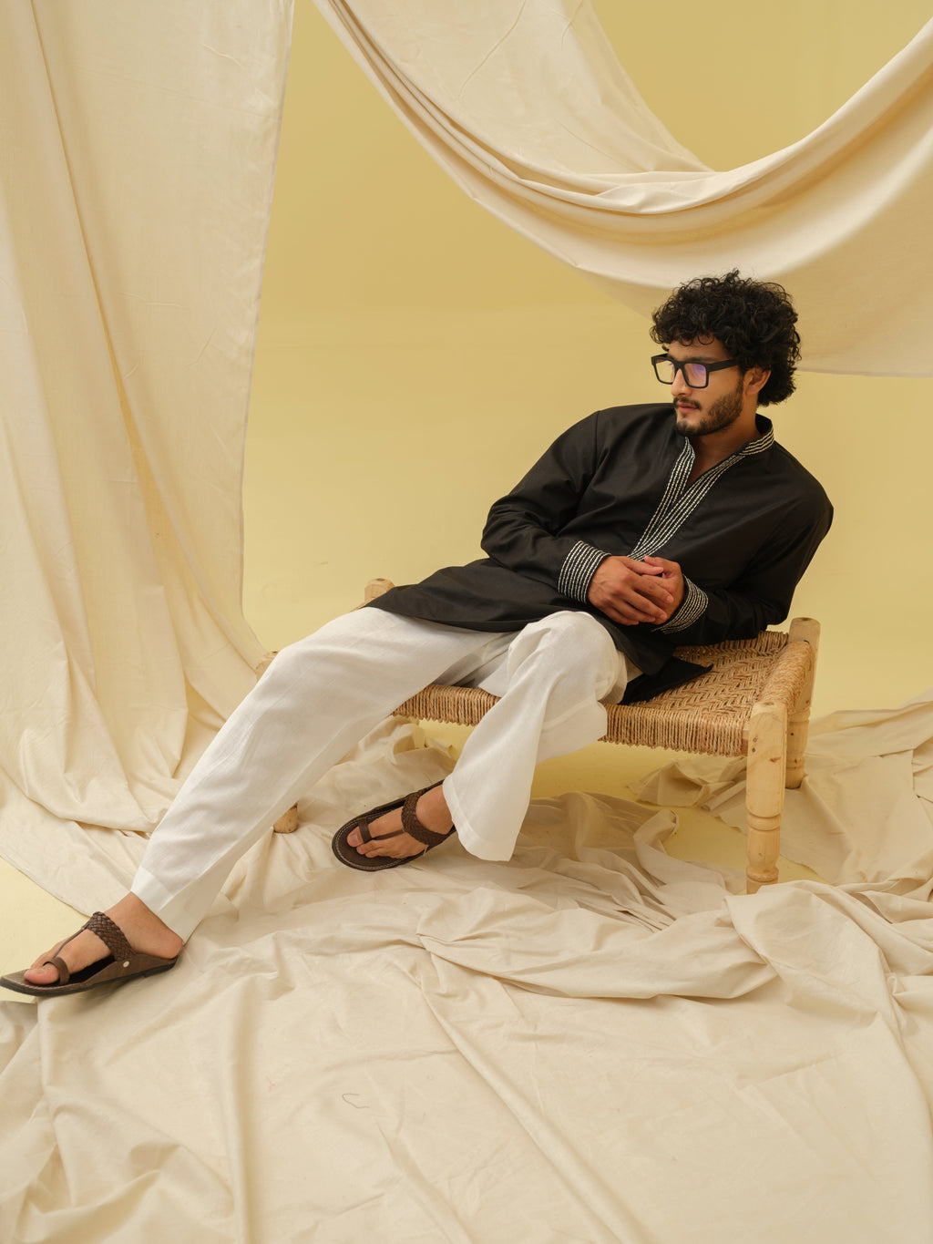Urban Nawab Kurta (Black)