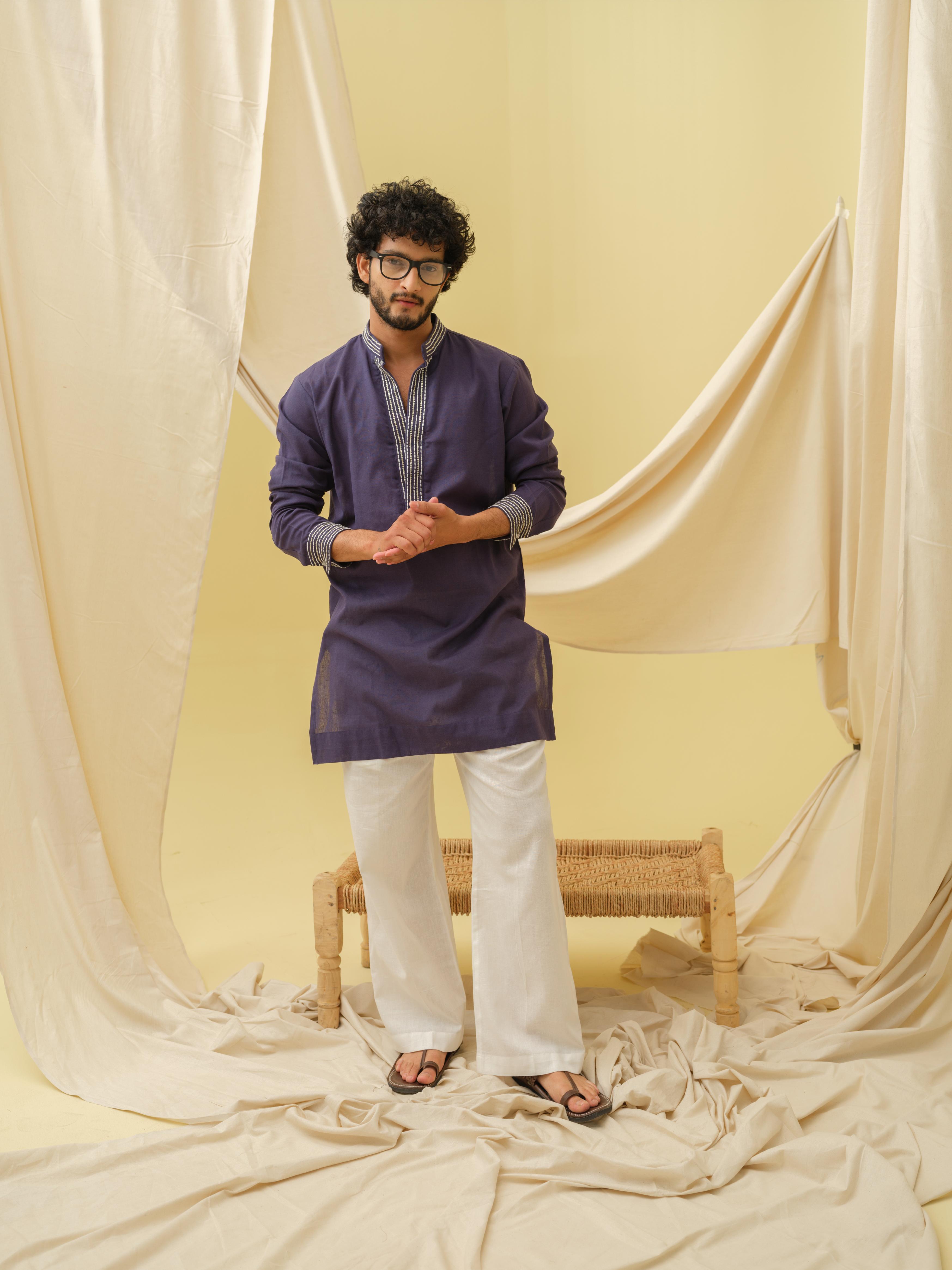 Urban Nawab Kurta (Navy Blue)