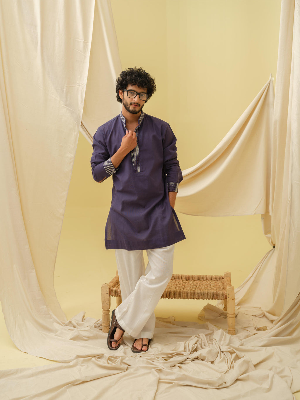 Urban Nawab Kurta (Navy Blue)