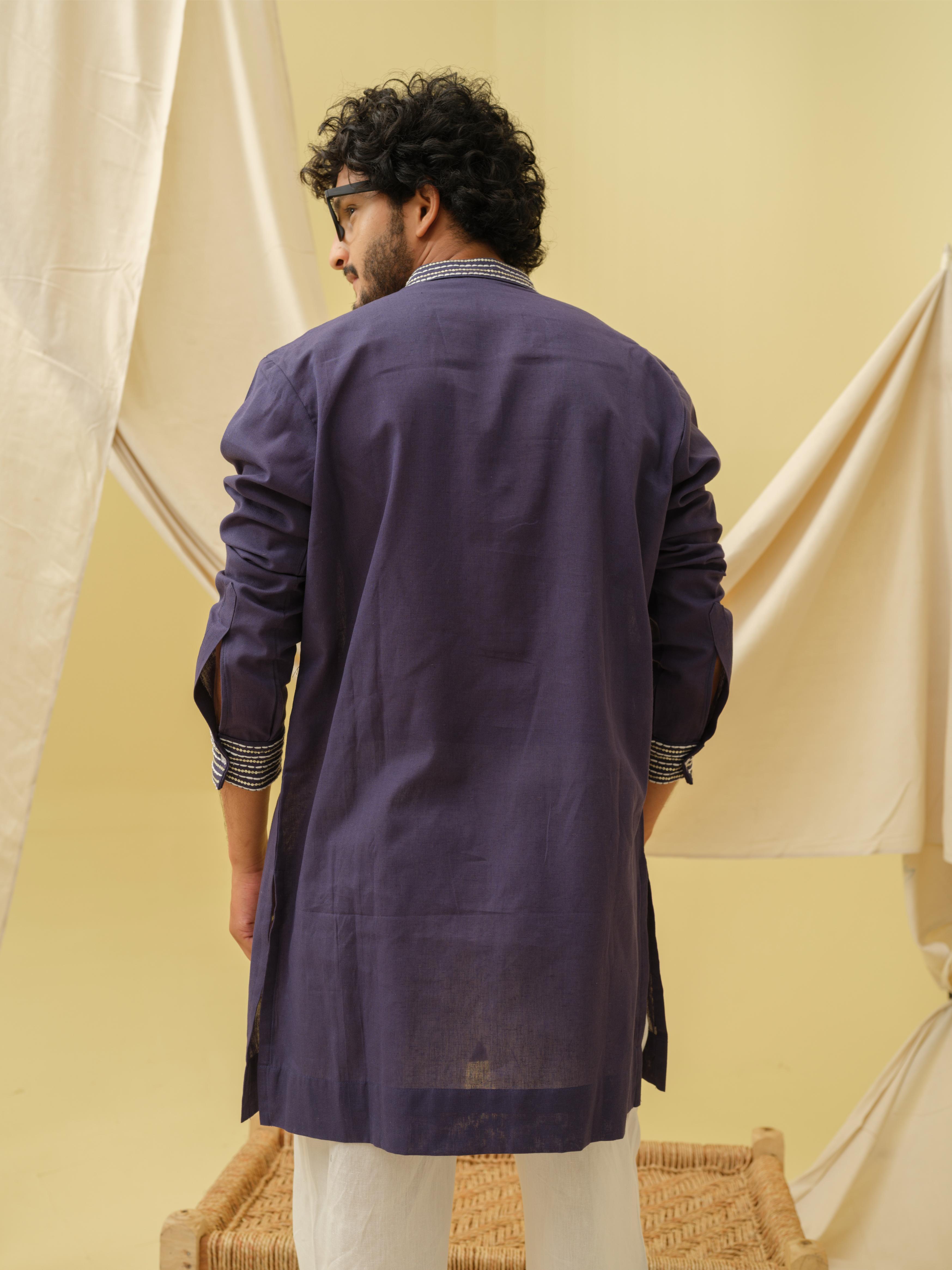 Urban Nawab Kurta (Navy Blue)