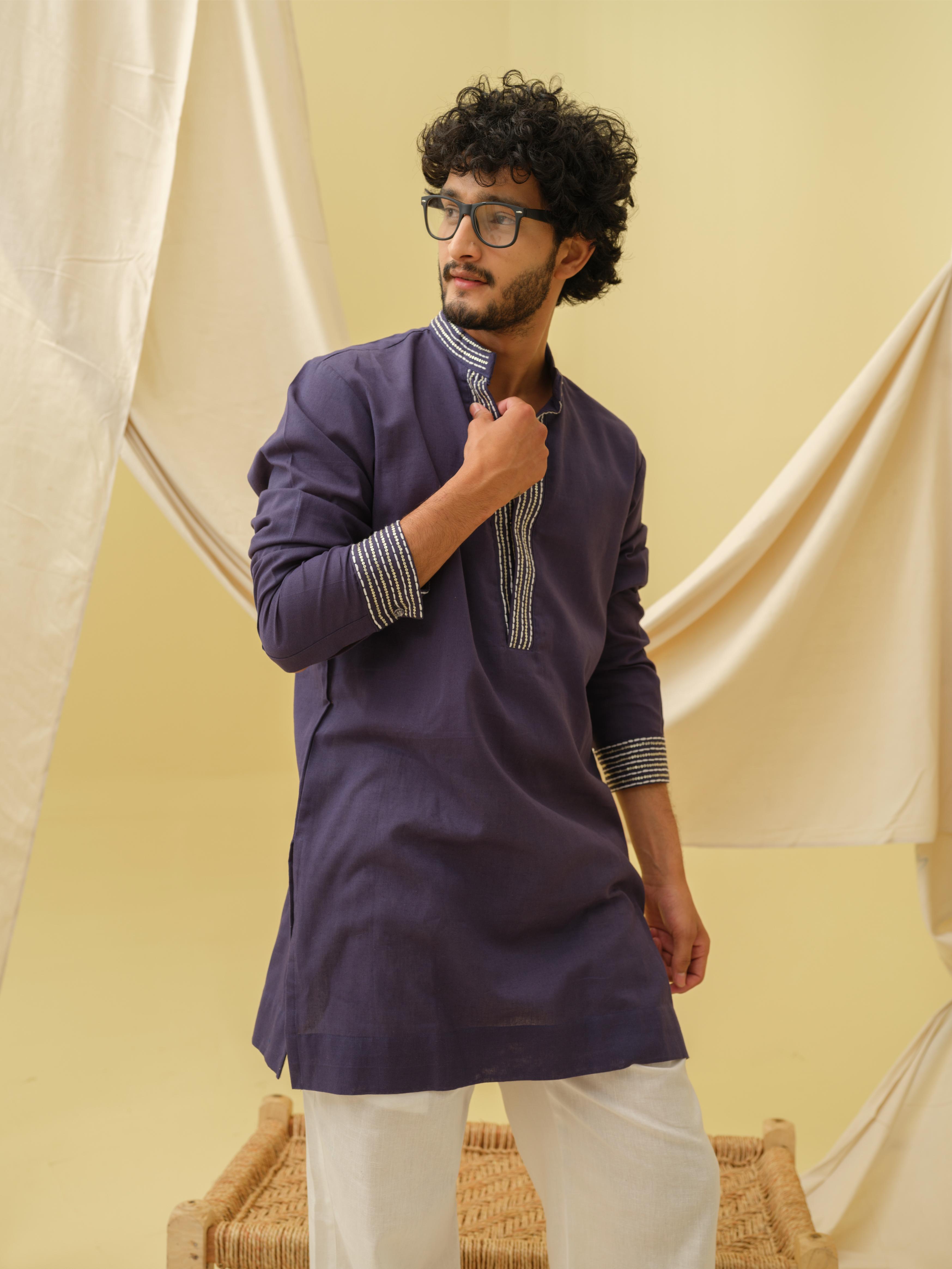 Urban Nawab Kurta (Navy Blue)