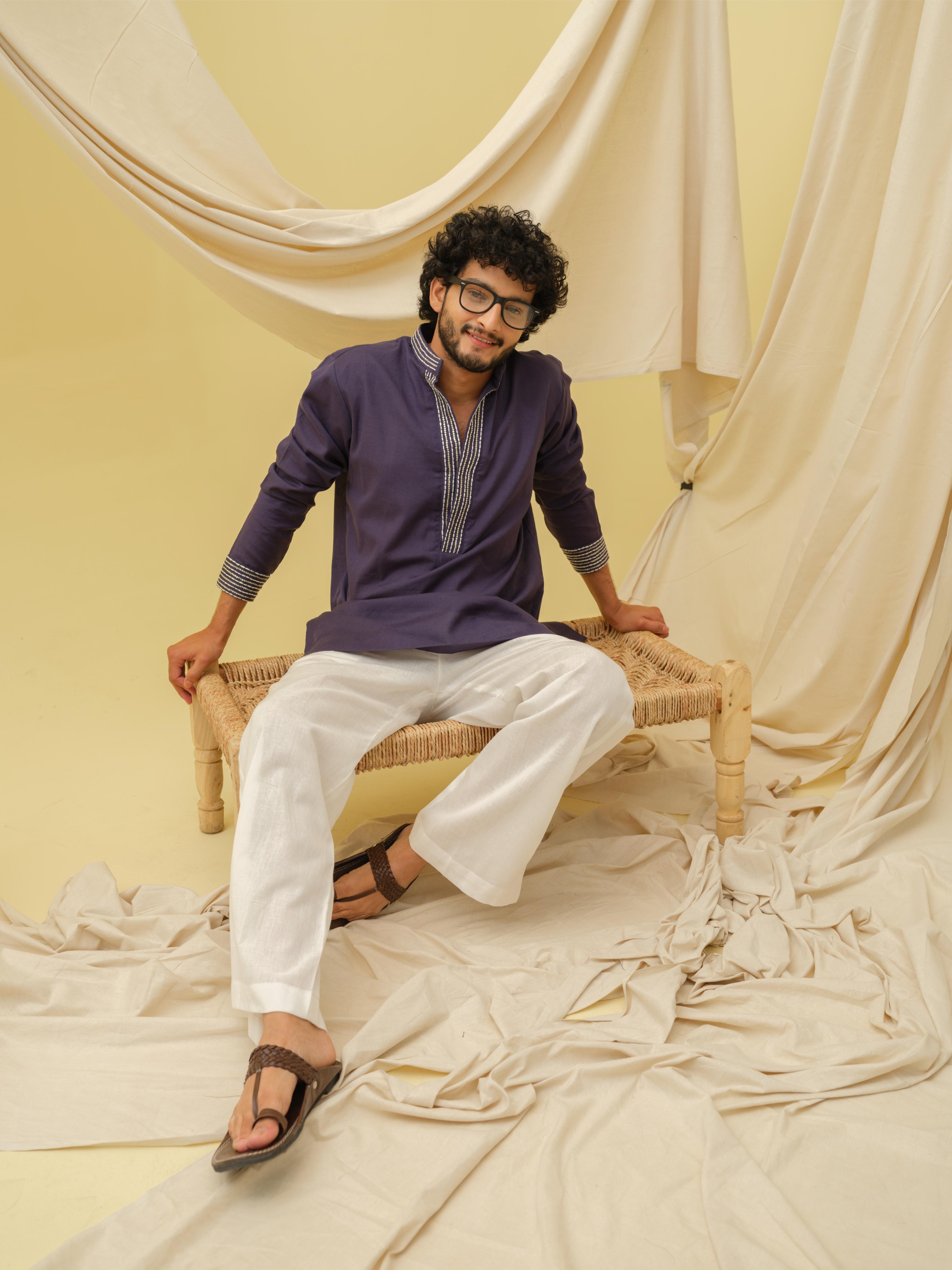 Urban Nawab Kurta (Navy Blue)