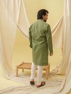 Rajwada Grace Kurta with Motif (Green)