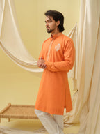 Rajwada Grace Kurta with Motif (Orange)