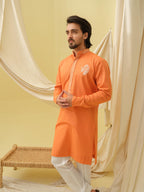 Rajwada Grace Kurta with Motif (Orange)