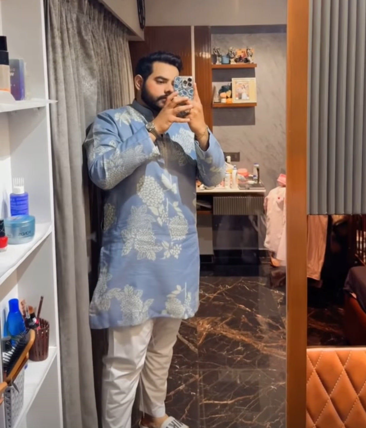 Desi Munda Brown Khadi Linen Kurta - Lifestyle Shot | Khadidhaga