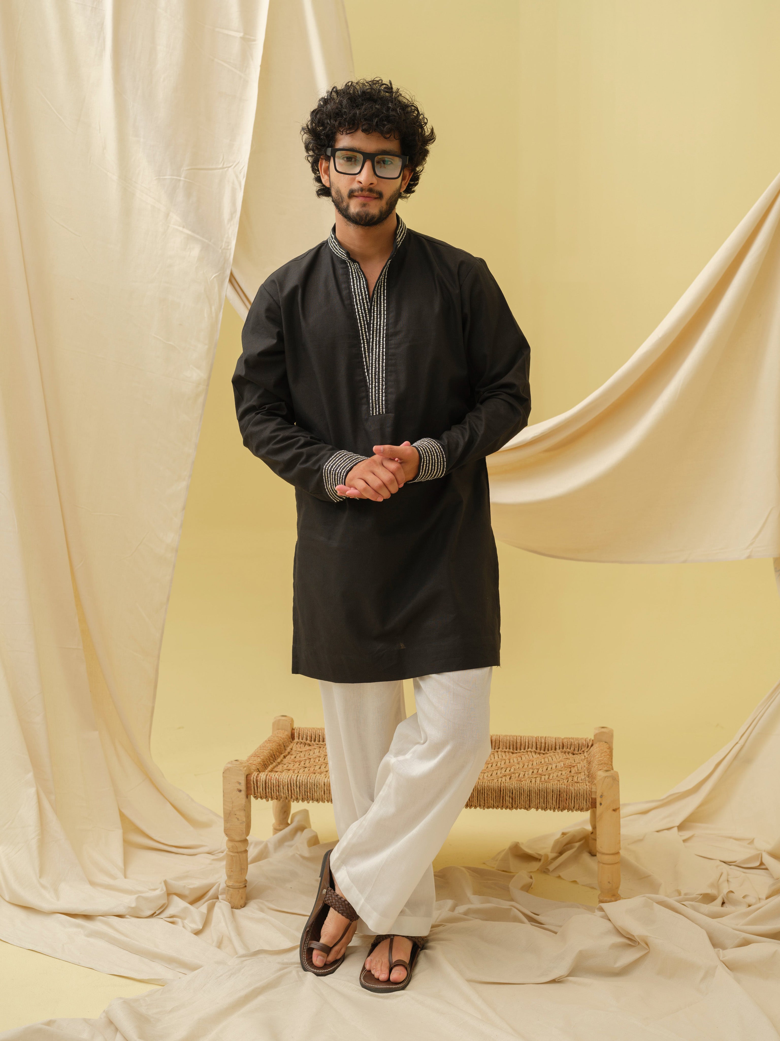 Urban Nawab Kurta (Black)