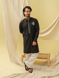 Rajwada Grace Kurta with Motif (Black)