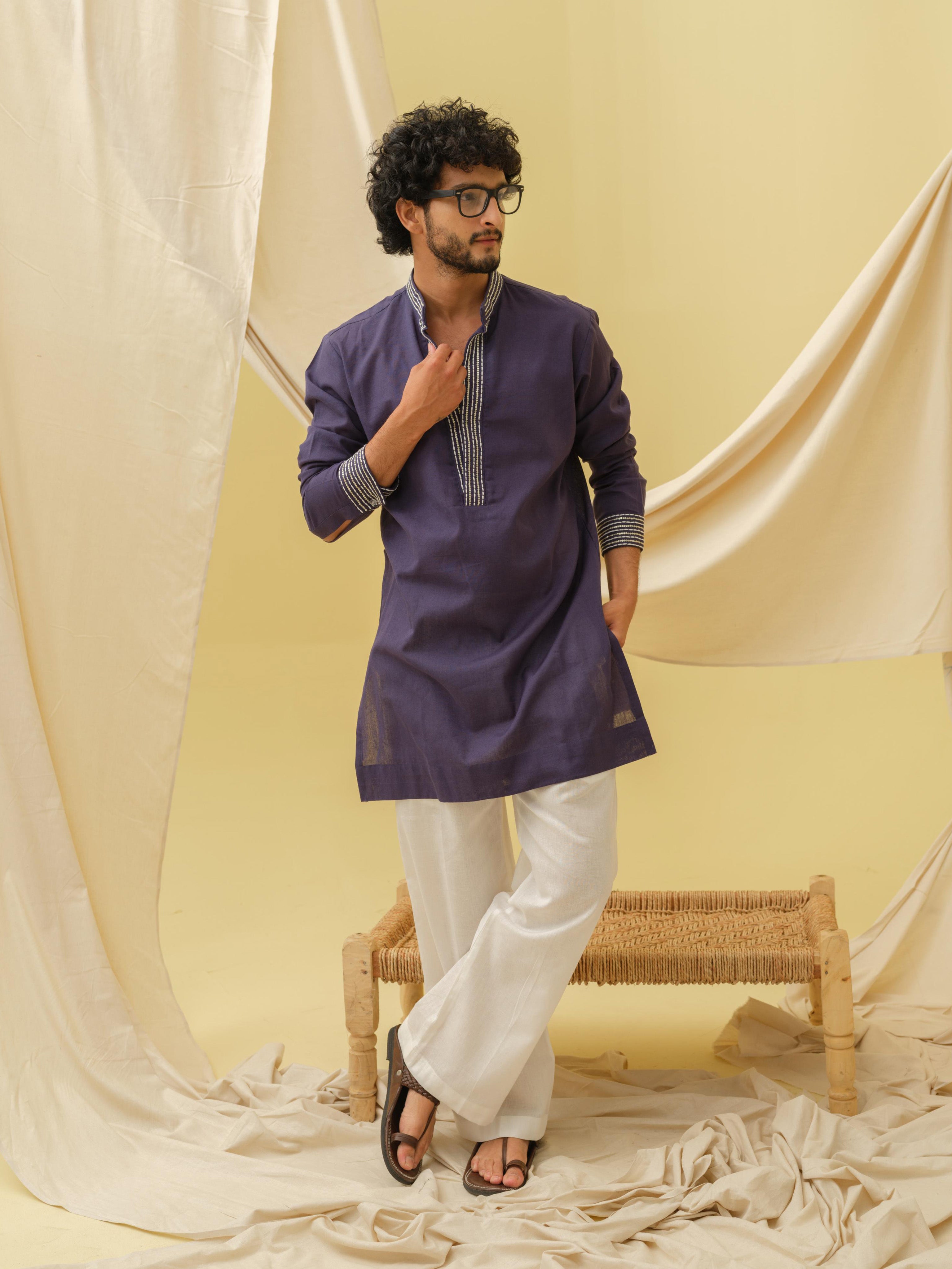 Urban Nawab Kurta (Navy Blue)