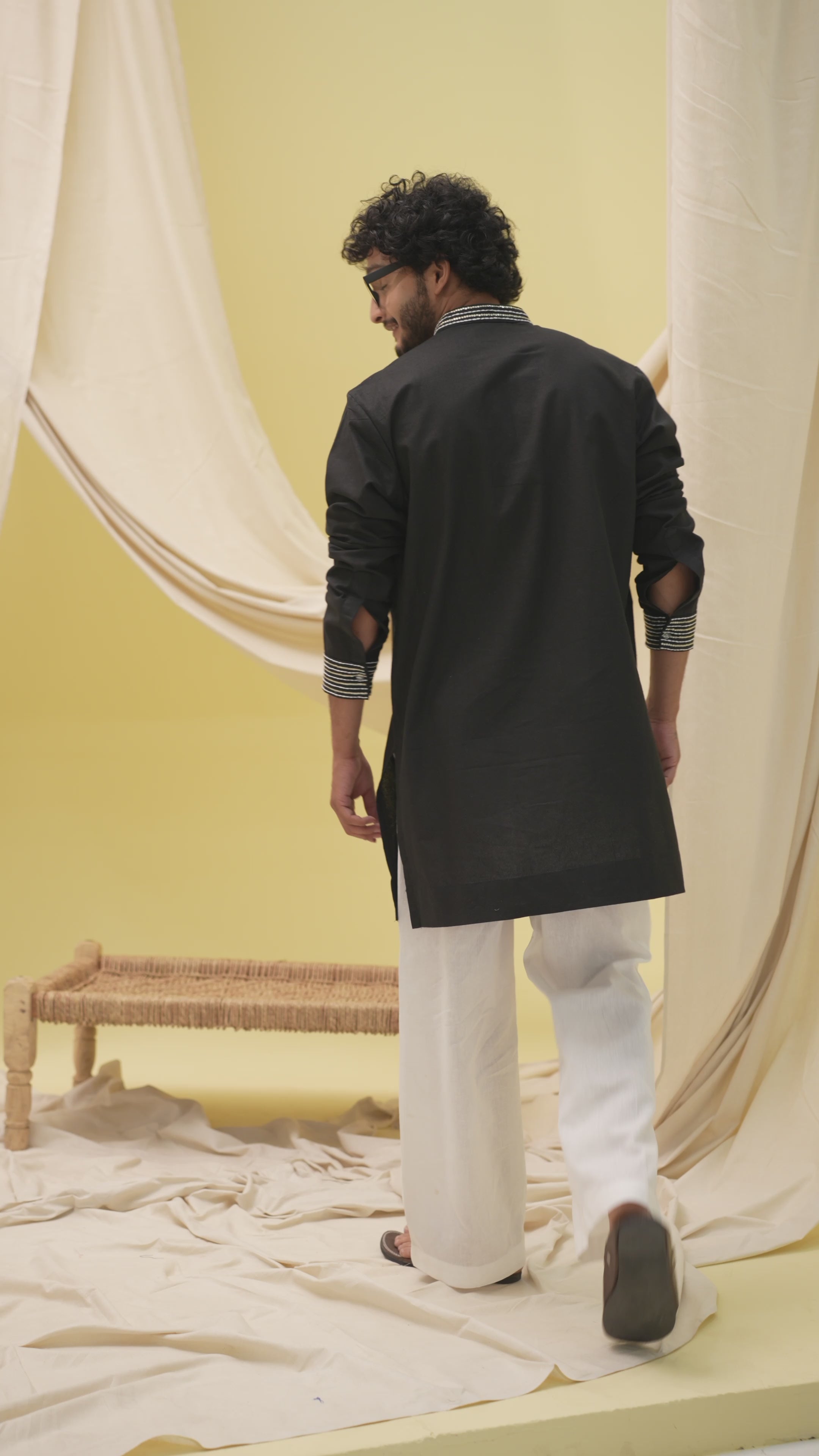 Urban Nawab Kurta (Black)