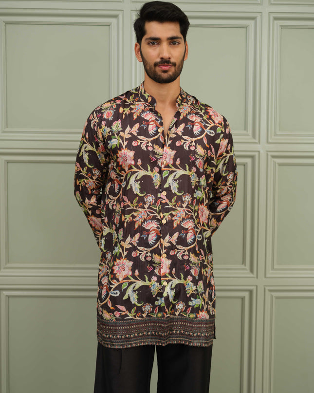 Nawaabi Twist- Printed Kurta For Men